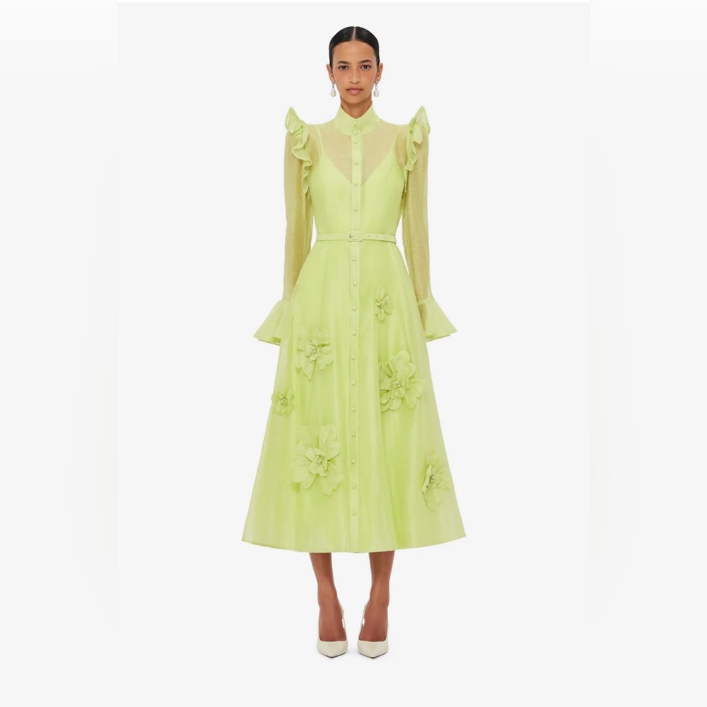 Leo Lin Katrina Petal Butterfly Sleeve Midi Dress